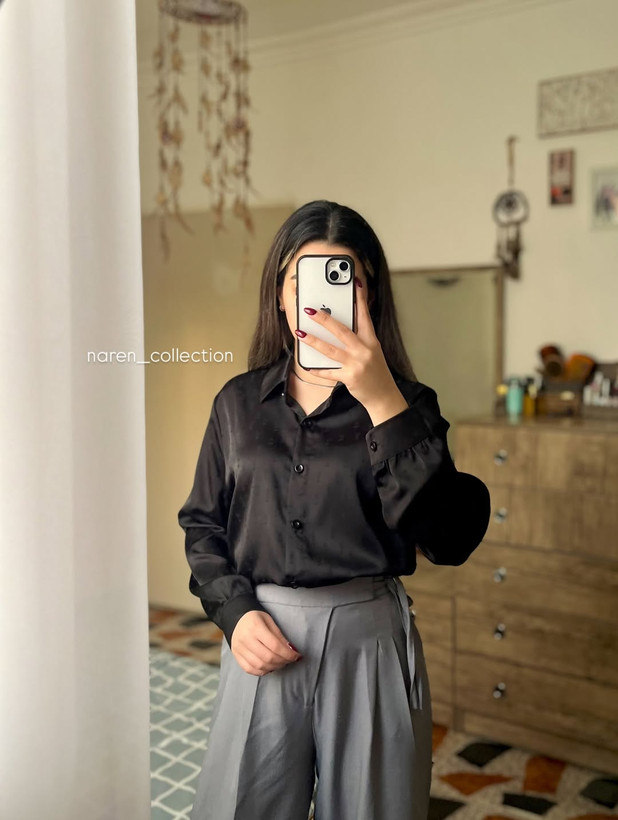 شومیز ساتن طرح دار